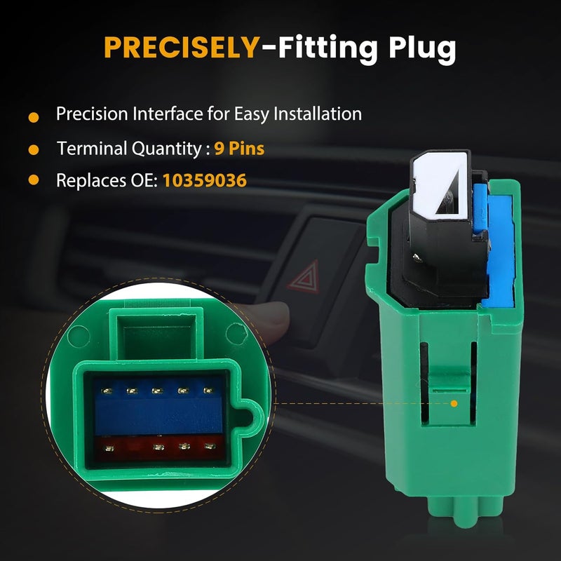 ROADFAR OE 10359036 Front Hazard Warning Switch fits for Chevrolet Corvette 1997-2004 - Image 5